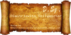 Dimitrievits Szilveszter névjegykártya