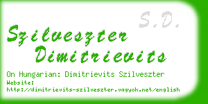 szilveszter dimitrievits business card